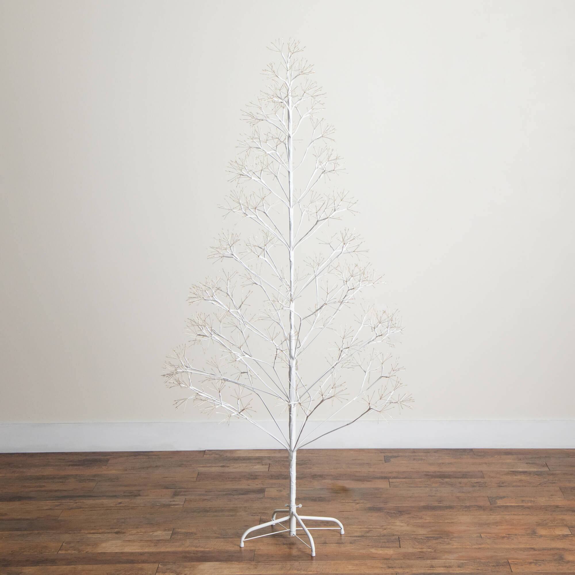 6ft. Pre-Lit Artificial White Starburst Tree, Fairy Warm White LED Lights